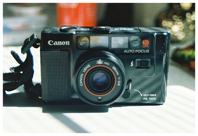 Canon AF 35 "Autoboy" - shot on a Pentax K1000 - Kodak Portra 400